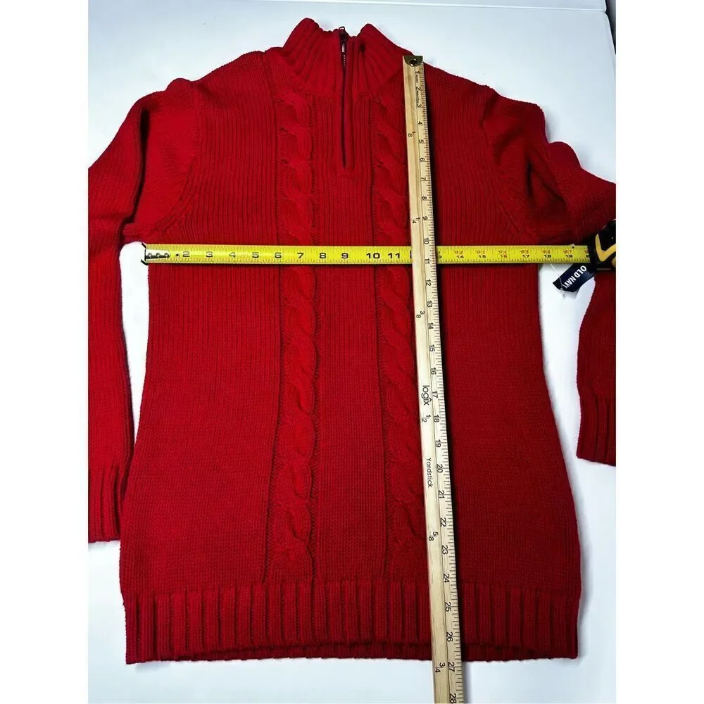 NWT Old Navy Kids Cotton Cable Knit 1/4 Zip Red Sweater Size XL (14-16)